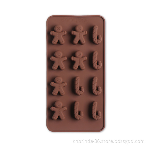 Christmas Silicone Baking Molds Gingerman Christmas Shape Mold for Candy Pudding Handmade Soap Cake Decoration